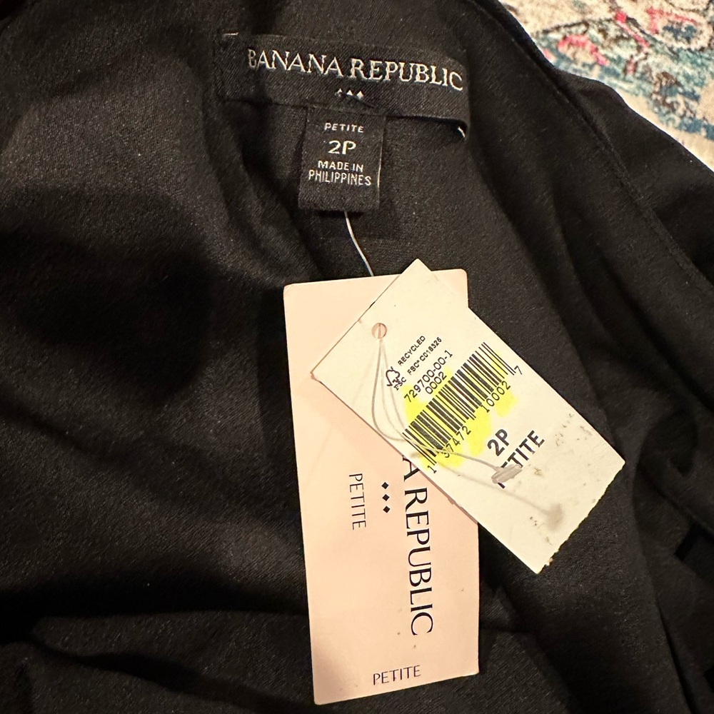 BANANA REPUBLIC ONE SHOULDER RUFFLE BLACK DRESS 2P - Picture 6 of 10